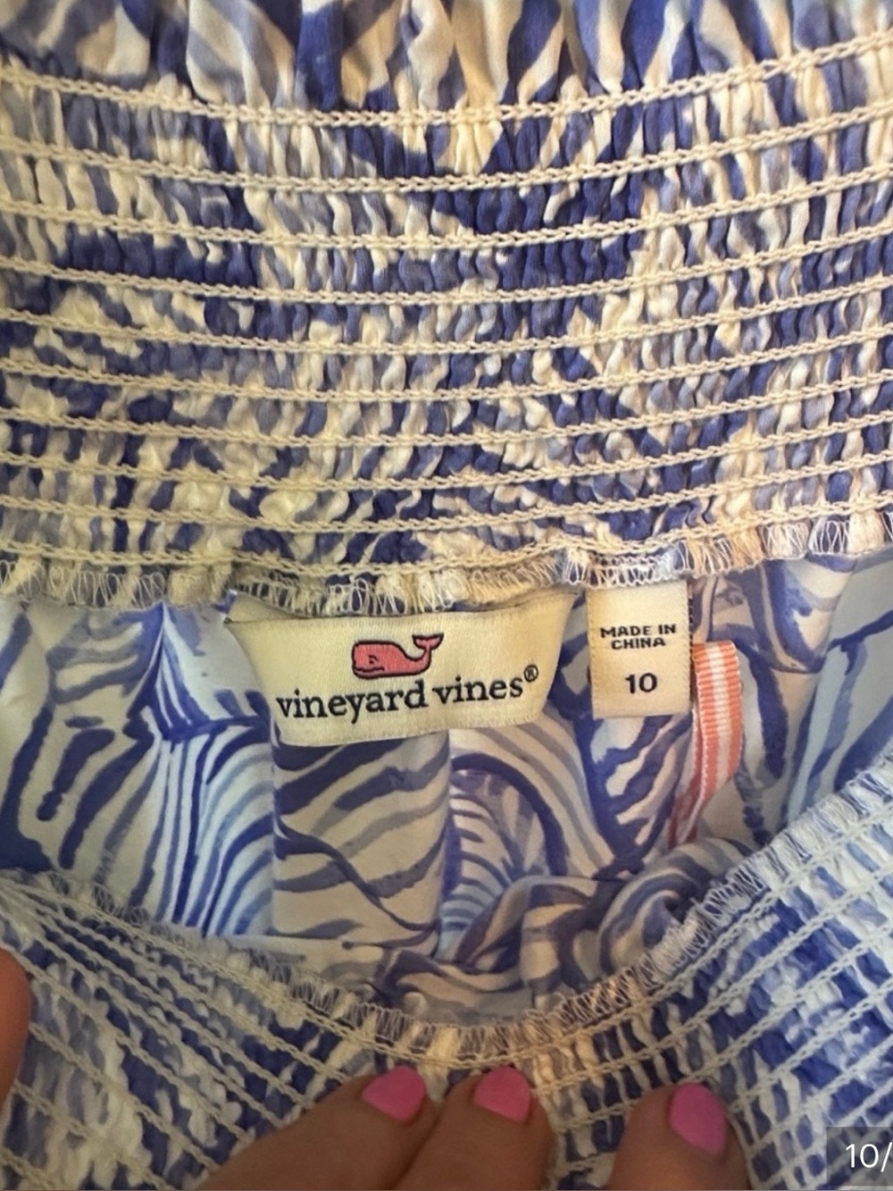 Off-Shoulder Blue Leaf Print Maxi Dress size 10 - Picture 4 of 11
